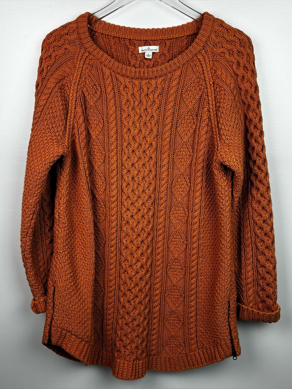 L.L. Bean Signature Cable Knit Cotton Fisherman Sweater